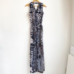 BeBop Play Pant Suit in Black, White, & Peach Sz S